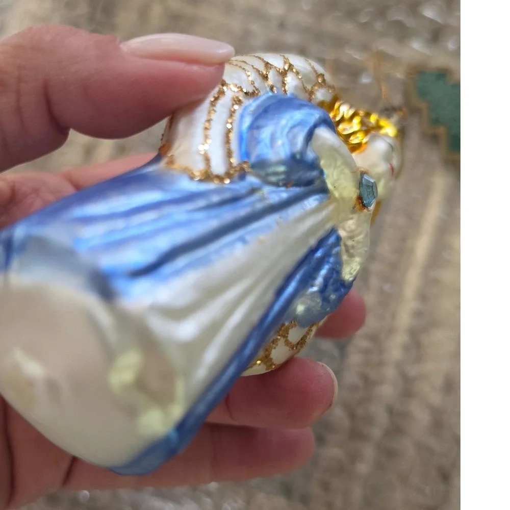 Whitehurst Imports Glass Angel Ornament Hand Painted Germany cottagecore VTG